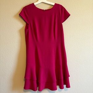 Eliza J Pink Dress, Women's Size 16, Short Sleeves, Zipper on Back, Polyester